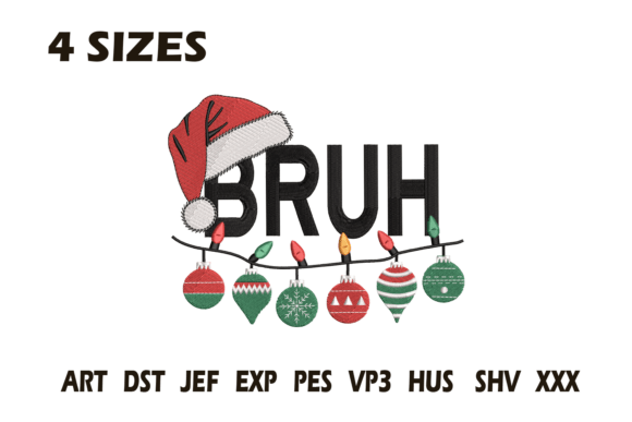 Bruh Christmas Embroidery Design