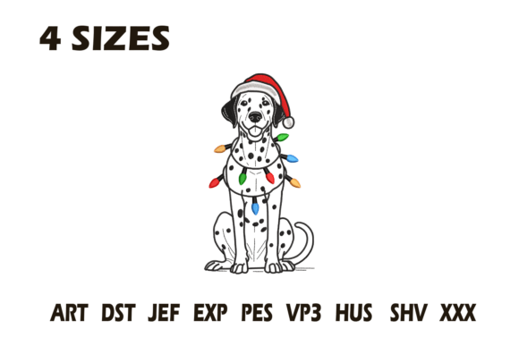 Christmas Dalmatian Embroidery