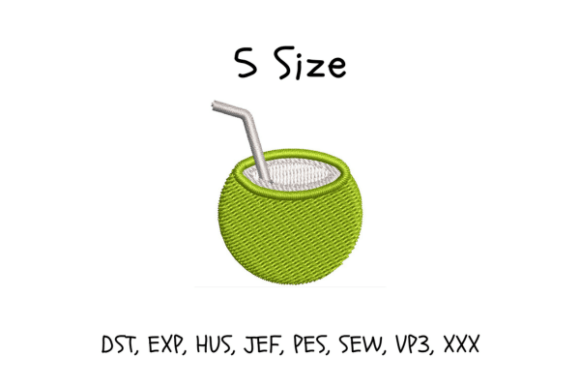 Coconut Drink Embroidery Design