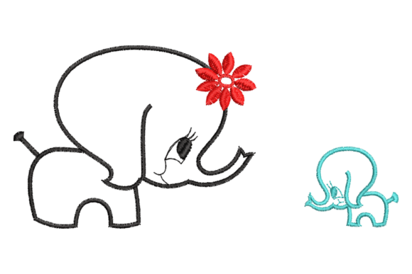 Cute Baby Elephant Embroidery Designs