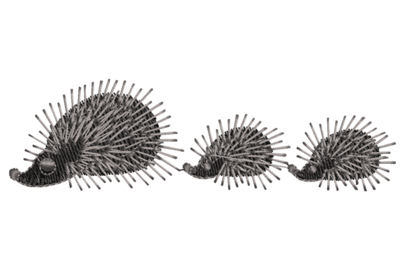 Cute Hedgehog Group Embroidery Design