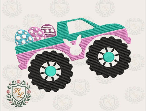 Easter Truck Embroidery Files