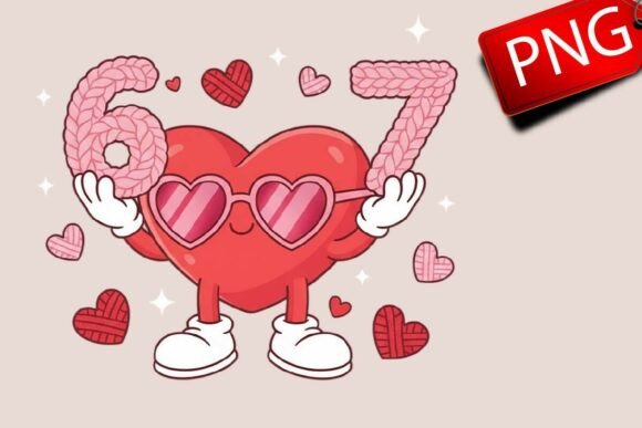 Embroidery Angel 67 PNG, Six Seven PNG
