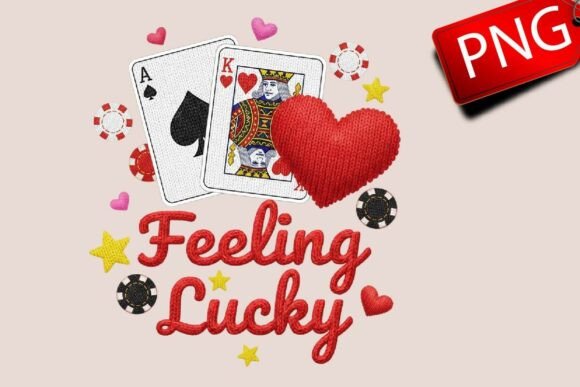 Embroidery Valentine Feeling Lucky Cards