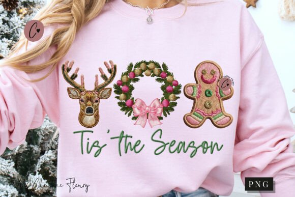Faux Embroidery Tis the Season PNG
