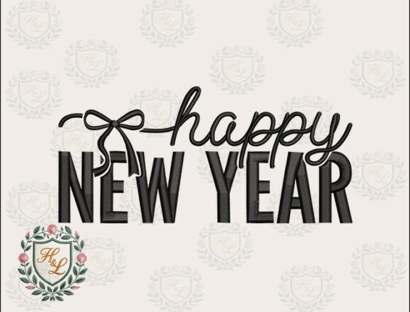 Festive Happy New Year Embroidery Files