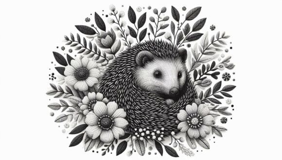 Flower Hedgehog Embroidery