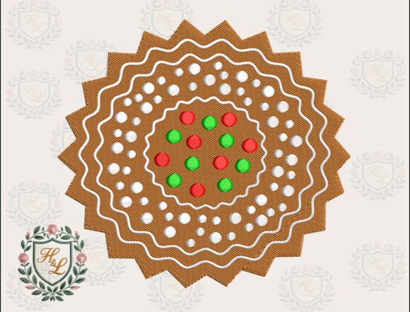 Ginger Cookie Round Embroidery Files