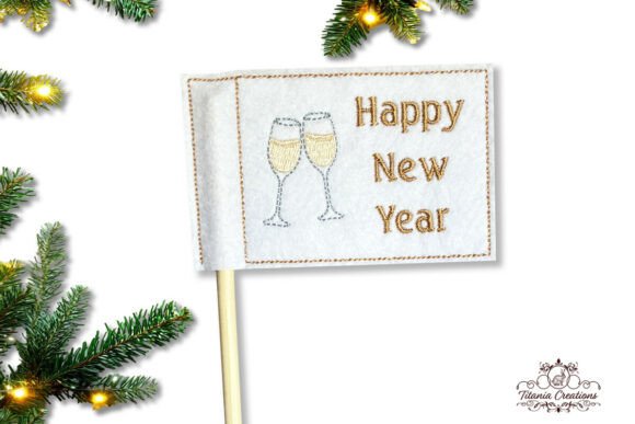 ITH New Year Flag Machine Embroidery