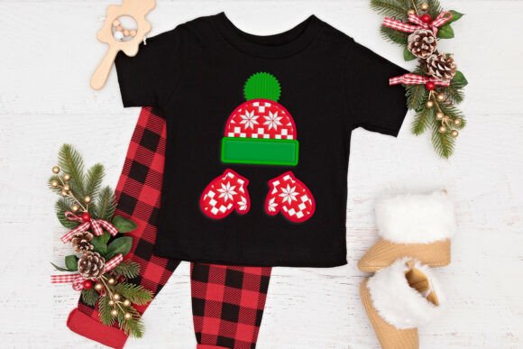 Knit Hat and Mittens Applique Embroidery