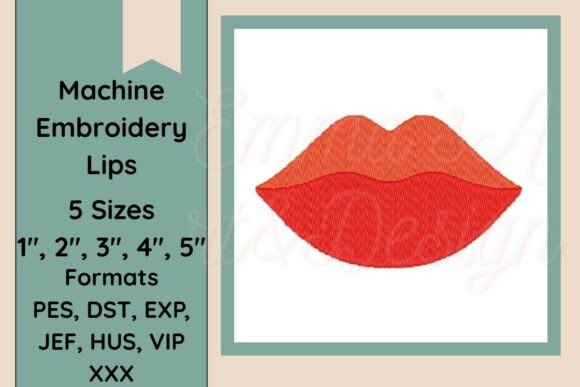 Lips Kiss Machine Embroidery Design