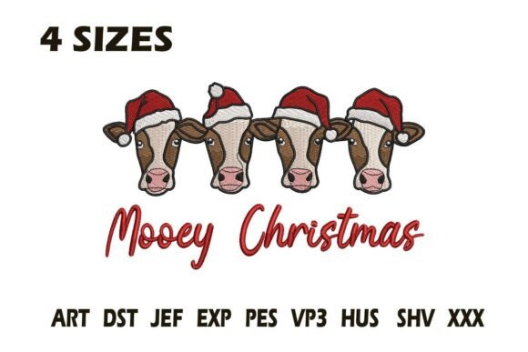 Mooey Christmas Embroidery