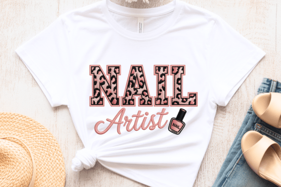 Nail Artist Embroidery Leopard PNG