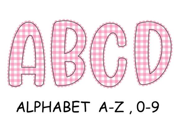 Pink Christmas Embroidery Alphabet Set