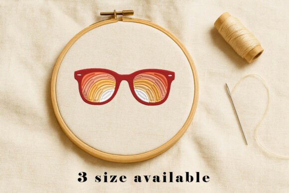 Retro Rainbow Sunglasses Embroidery
