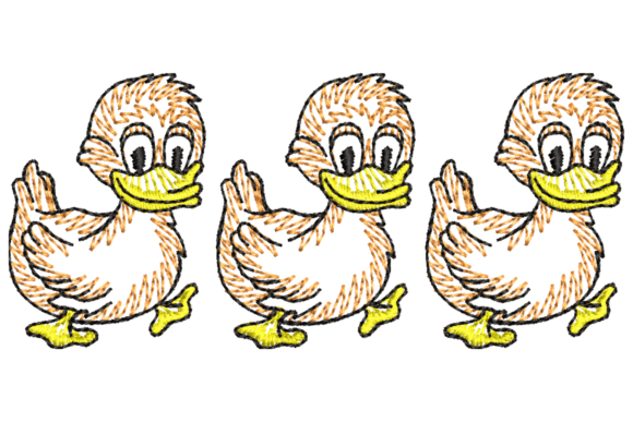 Three Little Ducks Embroidery Design
