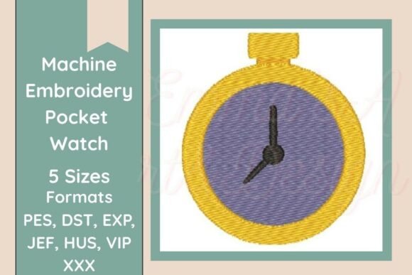 Timepiece Machine Embroidery Design