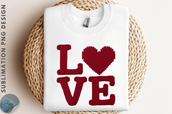 Yarn Faux Embroidery Valentine Day Love